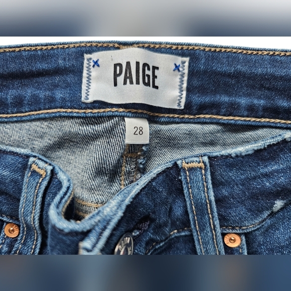 Paige "Verdugo Ankle" Jeans with manufacturers distressed marks, size 28 - Picture 9 of 10